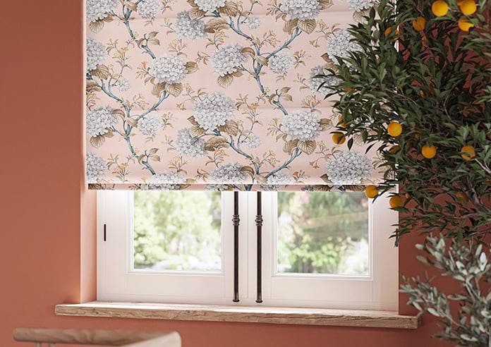 Bouquet Velvet, Soft Apricot - Motorised Roman Blind - Image 5